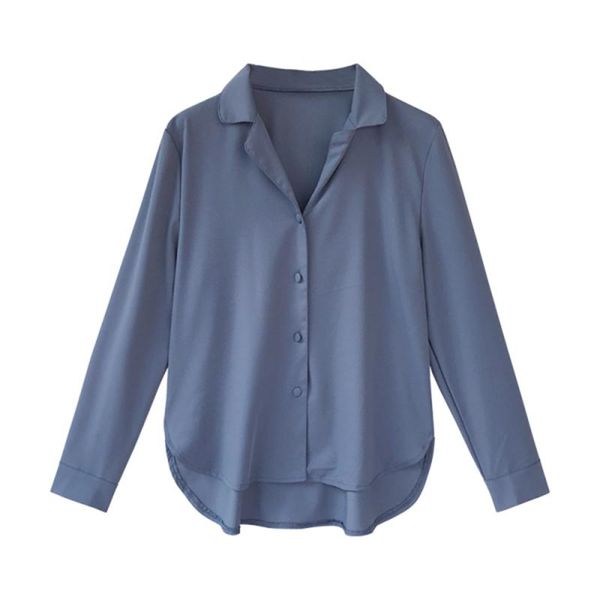 

women's blouses & shirts spring summer blouse women 2021 fashion solid plus size female clothes loose long sleeve simple feminine blus, White