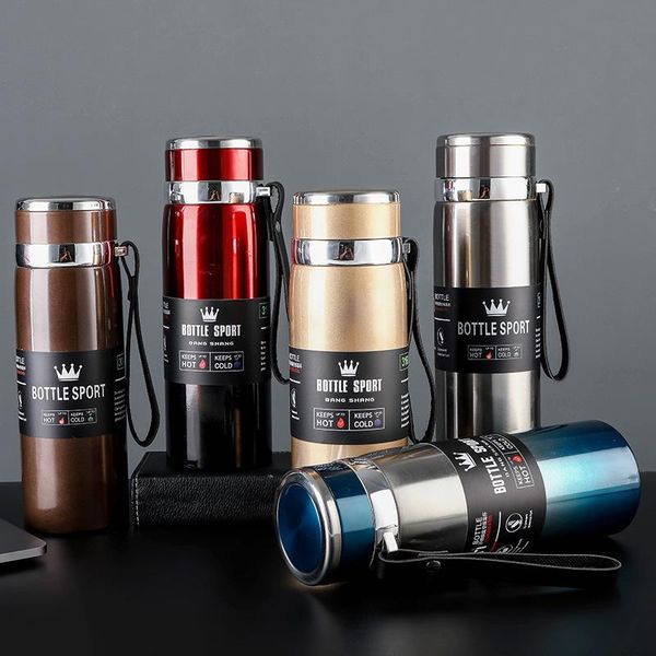

water bottles 316 stainless steel vacuum flask gradient sling travel pot large capacity outdoor sports bottle