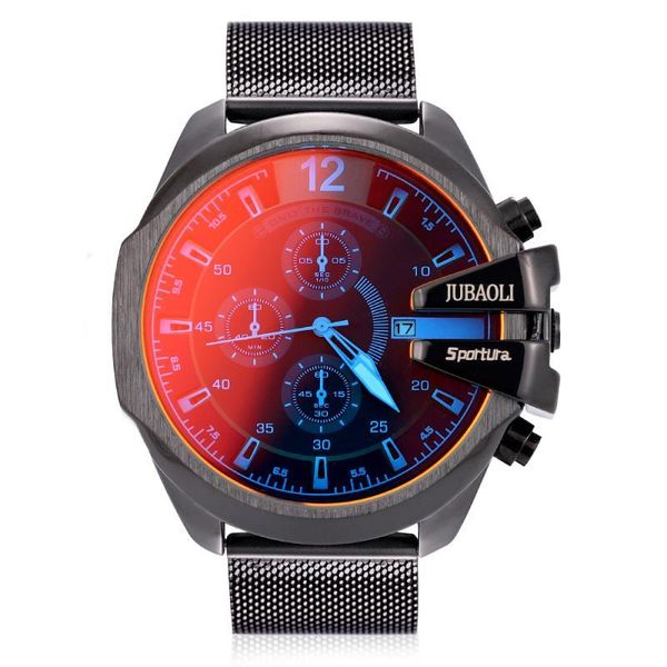 

wristwatches sports chronograph watches men brand quartz discoloration glass creative business wristwatch lover clock relogio masculino, Slivery;brown