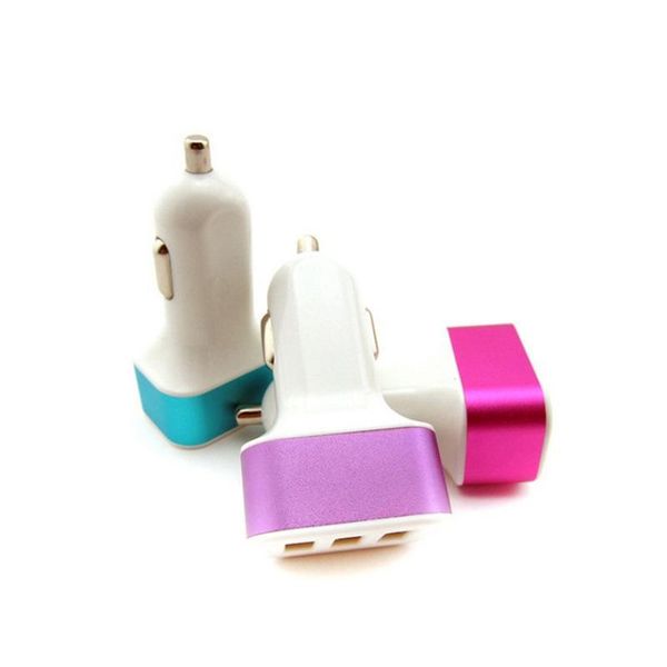 

usb car charger 3 port phone charger adapter socket 2a car styling 3 usb charger universal for mobile phone pad chargers
