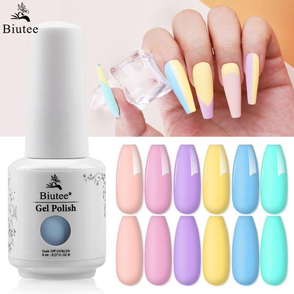 

nail gel biutee polish manicure for nails candy color semi permanent 8ml hybrid macaron varnish soak off art uv led, Red;pink