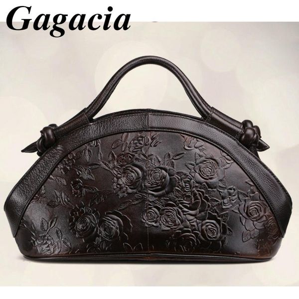 

evening bags gagacia women's shoulder bag luxury designer genuine leather handbag female 2021 ladies retro embossed oil wax cowhide