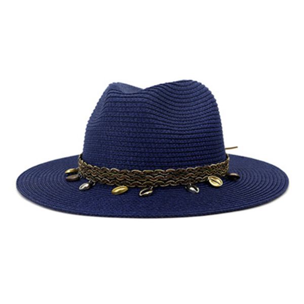 

sun hats wide brim round band belt chain women straw hats summer spring blue white black casual outdoor beach women hats new, Blue;gray
