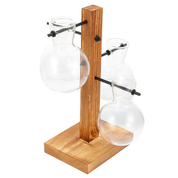 

vases water planting vase chic deskhousehold glass with wooden rack