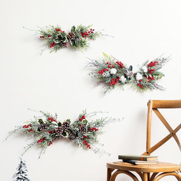 

christmas decorations rattan pendant horns door hanging window wall holiday decoration navidad 2022
