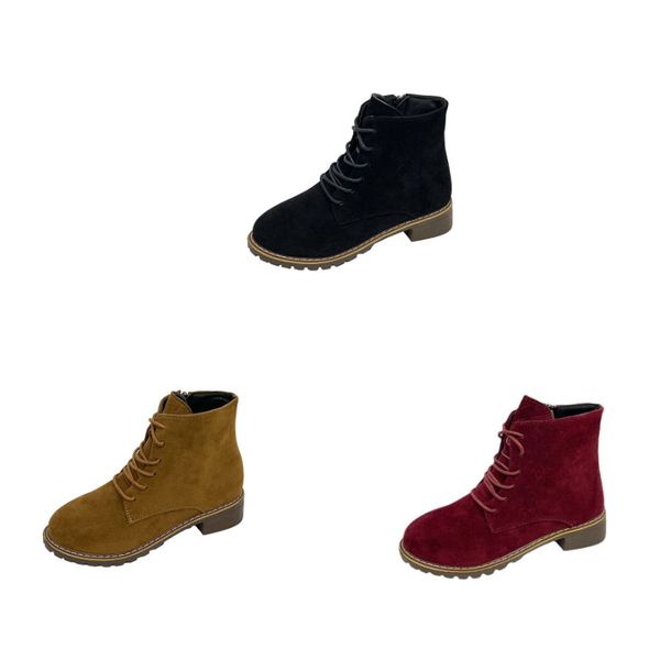 

large size women's martin boots autumn and winter leisure medium cylinder motorcycle shoes/gjw72804, Black