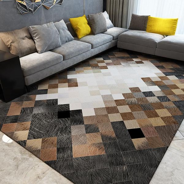 

carpets imitation cow leather printed carpet bedroom modern nordic fake fur big rug living room and rugs home decoration