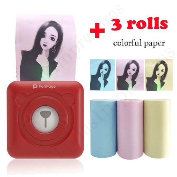 

copiers peripage a6 original po printer mini bluetooth wireless notes sticker label multi colors chinese red printers holiday