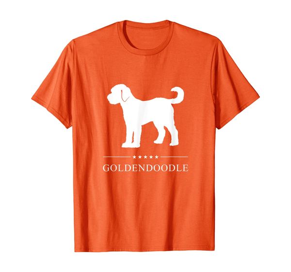 

goldendoodle : white silhouette t-shirt, White;black