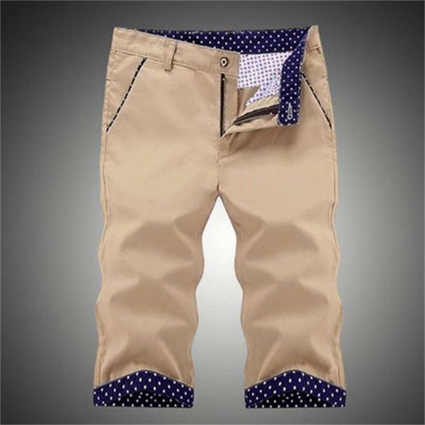 

2019 summer new capris slim fit 7-point shorts breeches men's beach pants, Black
