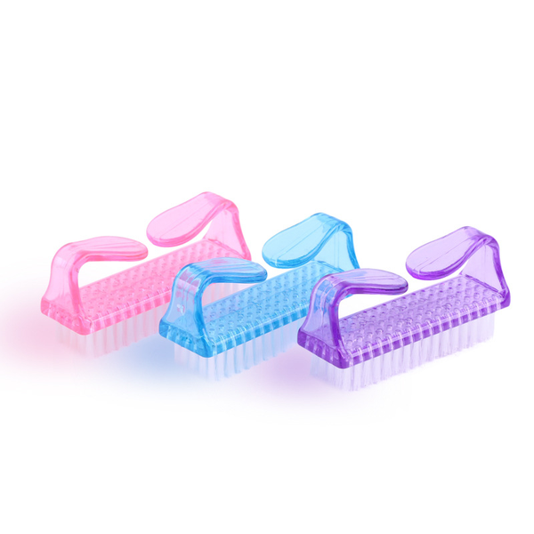 

nail brushes 5pcs cleaning brush handle grip manicure pedicure soft remove dust plastic file tools set, Yellow