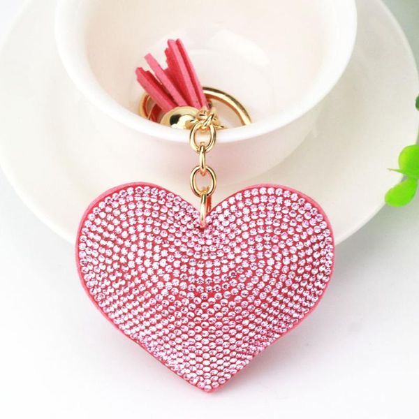 

keychains women's romantic heart jewelry keychain handbag key holder chain pendents charms car keyring bag pendant charm llaveros, Silver