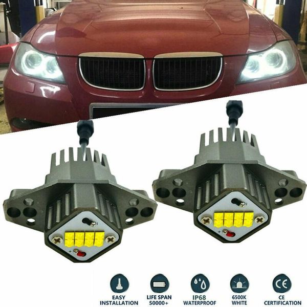 

other lighting system 1 pair car led angel eye lights 2000lm pure white 6000-6500k for e90 e91 8-led light waterproof ip68 dustproof