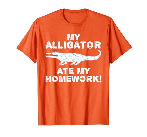 

my alligator ate my homework crocodile back to school kid t-shirt, White;black