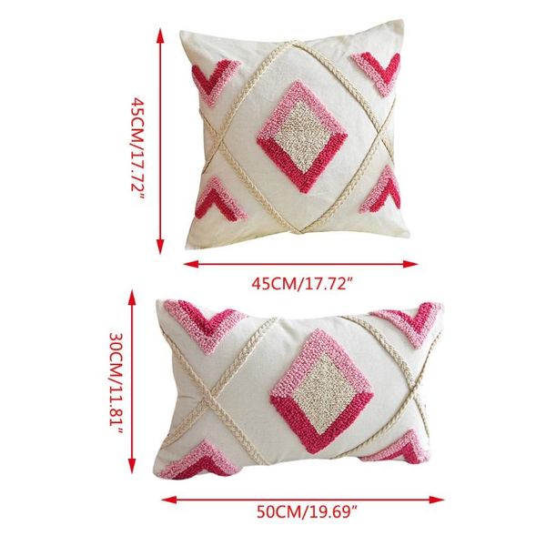 

cushion/decorative pillow 808a rhombus lace loop tufted cushion cover handmade throw covers home decor backrest case pillowcase