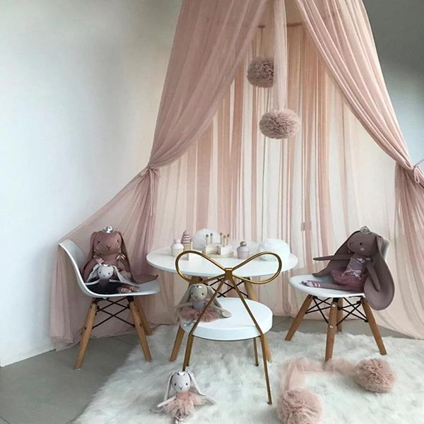 

crib netting baby princess room decoration garland ball bunting for children's mosquito chiffon pendant bedding accessories