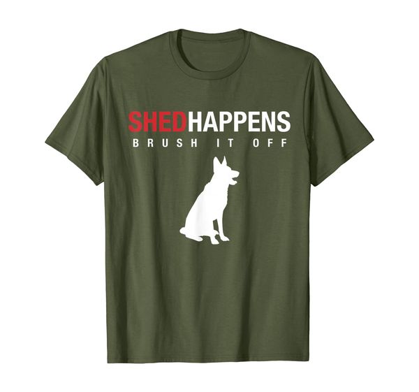

German Shepherd Dog T-Shirt - Shed Happens Brush It Off, Mainly pictures