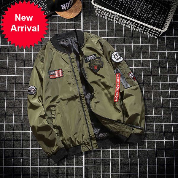 

thoshine brand spring autumn men pilot bomber jackets thin slim fit military male outerwear jacket patch epaulet coats, Black;brown