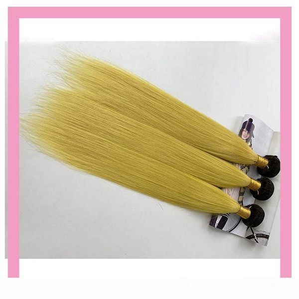 

malaysian 100% human hair 1b yellow silky straight ombre two tones color double wefts hair weave wholesale three bundles 10-28inch, Black
