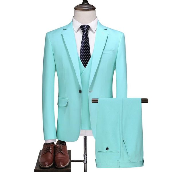 

men's suits & blazers professional suit, three piece slim fit, bridegroom's wedding dress, korean version, 6711, White;black