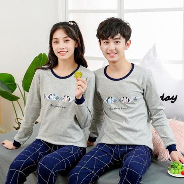 

pajamas winter teens boys clothes long-sleeved set cotton girls sleepwear pyjamas kids night suits pijamas nightwear, Blue;red