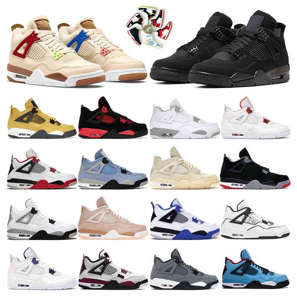 

men basketball shoes 4s military black cat wild things white oreo university blue fired red diy purple thunder women mens sport sneakers