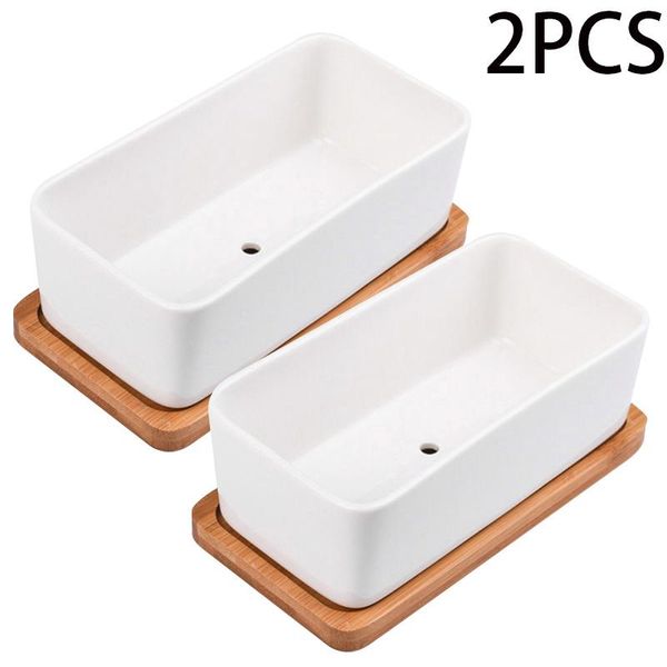 

planters & pots 2sets minimalist white ceramic succulent plant pot porcelain planter decorative deskflowerpot home decoration 2021