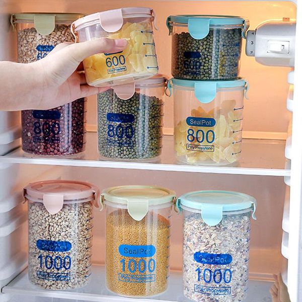

storage bottles & jars refrigerator sealed fresh-keeping tank container room organizer plastic box transparent kitchen accessories