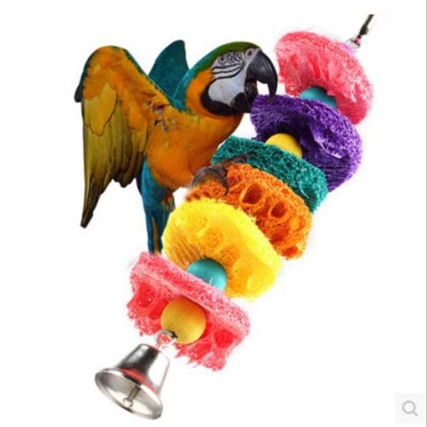 

other bird supplies loofah string type molar skewer pet toys parrot chew strands bite teeth griding ball bell attractive