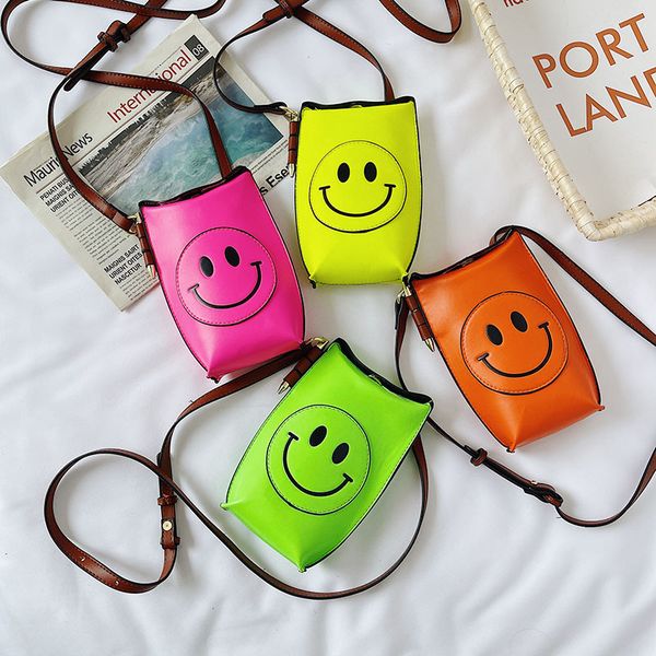 

new summer korean cute of small hit mini version the bag korean bag of the color smiling face shoulder messenger version change mobile aqqf