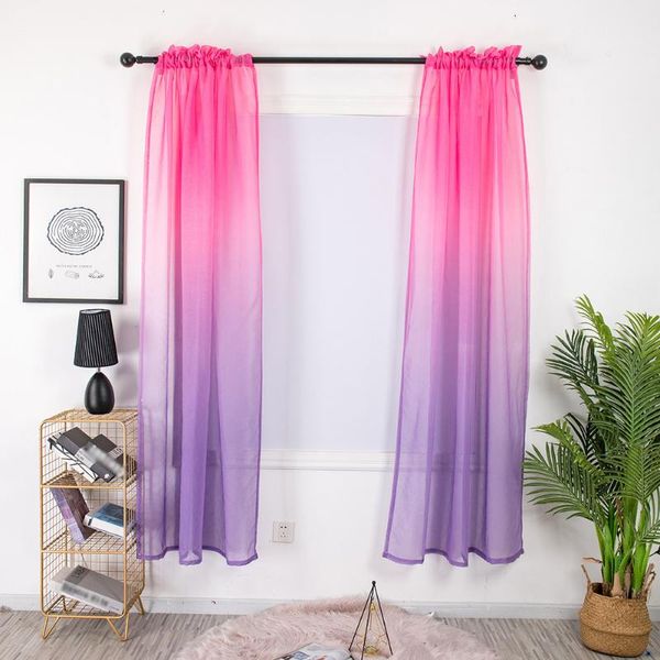 

curtain & drapes home extra long window romantic washable panel pole gradient girls curtains parlou living room easy install bedroom decor