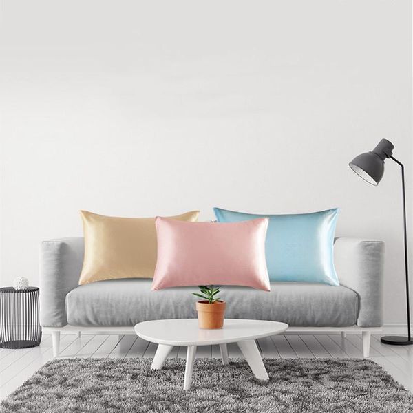 

pillow case pure emulation silk satin pillowcase comfortable cover for bed throw single covers cases 1pc