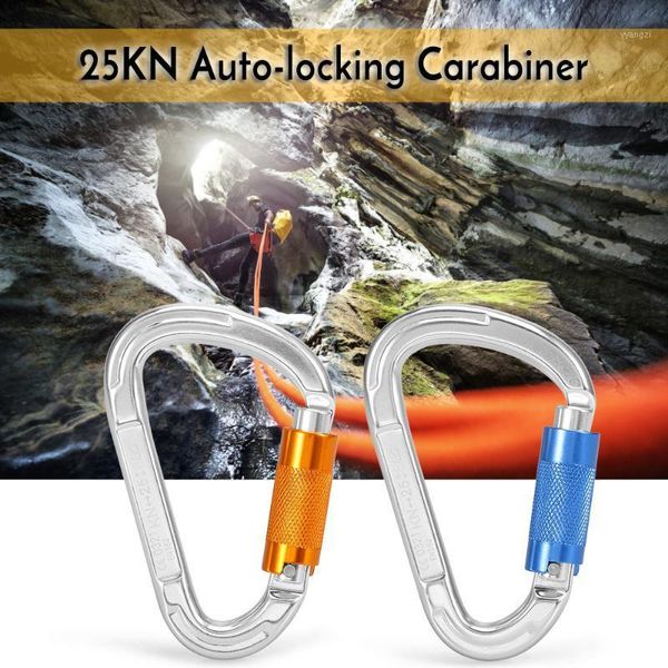 

camping 25kn twist locking gate carabiner certified auto lock d-ring buckle canyoning rappelling hammock clip cords, slings and webbing1