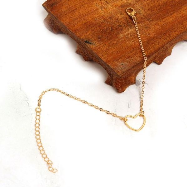 

link, chain heart women bracelet jewellery simple bracelets fashion bangles jewelry wedding hand made gold color classic alloy, Black