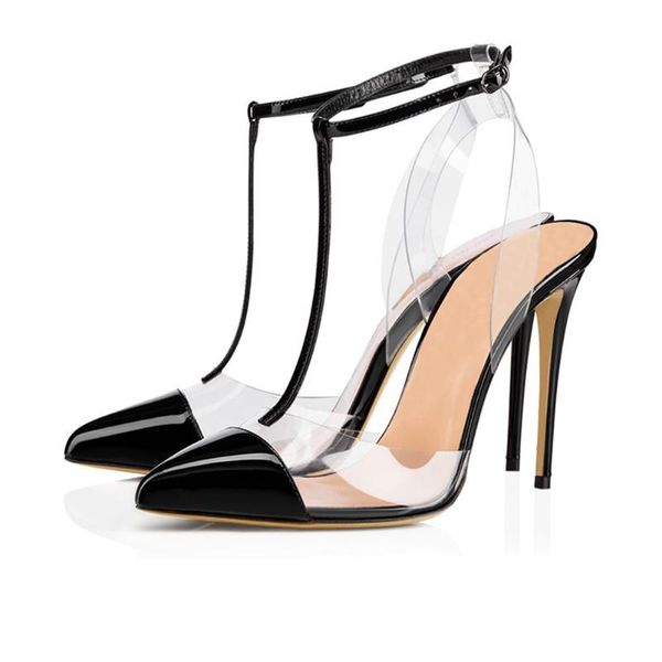

sandals pointed nail slim high heel elegant lady, Black