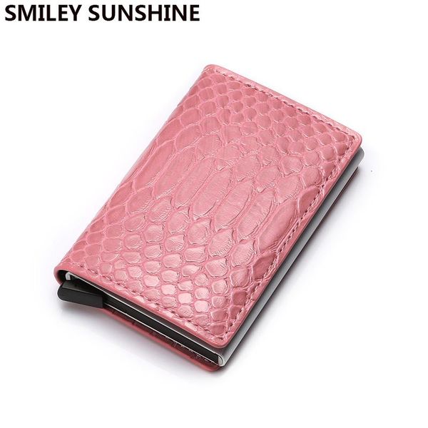 

card holders rfid women holder aluminium metal wallet ladies mini slim business id case bag cardholders pass, Brown;gray