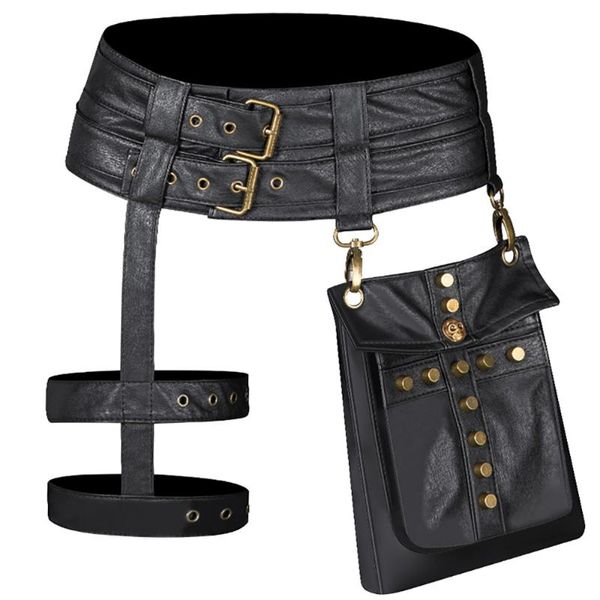 

waist bags brand women's packs for female vintage steampunk style bag luxury men motorcycle leather leg 2021 travel