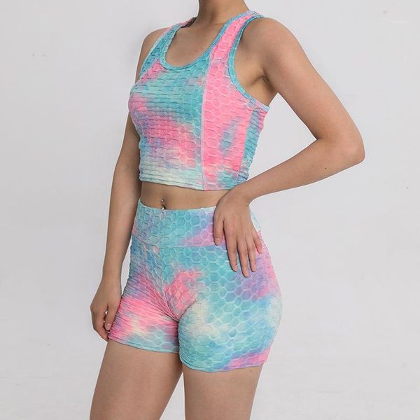 

yoga outfit x-xxlpad 2pcs sets woman sportswear stretch gym shorts set women clothing sports bra workout clothes tracksuit 2021