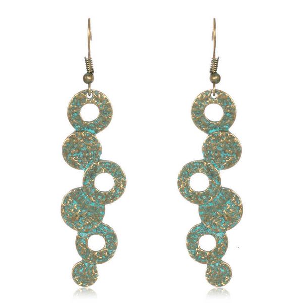 

earring selling dign small round solid hollow connection personalized earrings hy-7626, Golden