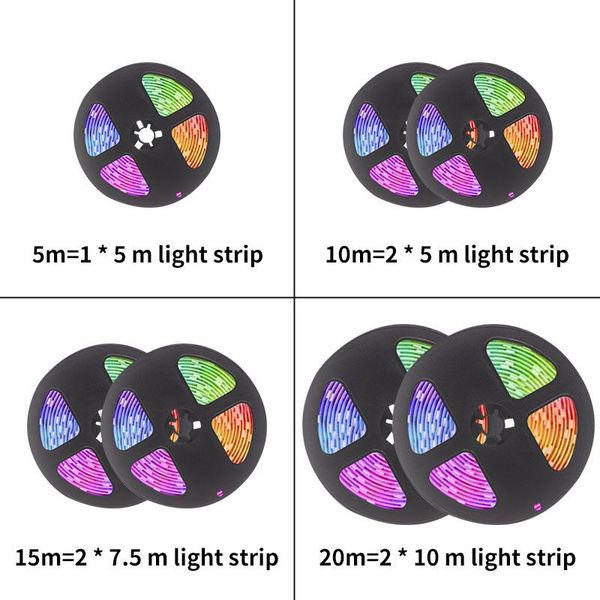 

strips dc 12v smd led lights rgb flexible waterproof tape diode 5m 10m 15m 20m
