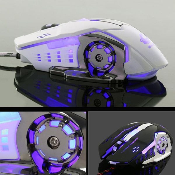 

mice 2400 dpi 6 buttons crack aggravated gaming mouse professional colorful backlight optical wired