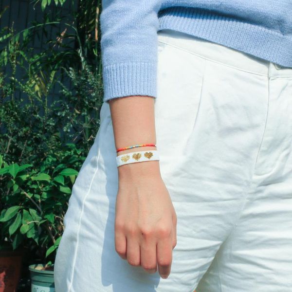 

charm bracelets quanchi miyuki 2021 summer colour jewelry boho handmade exquisite thin bangle, Golden;silver