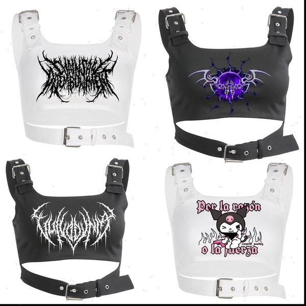 

street rock vest aesthetic vest 1of1 vest vintage gothic dark punk street rock rap hip hop, White