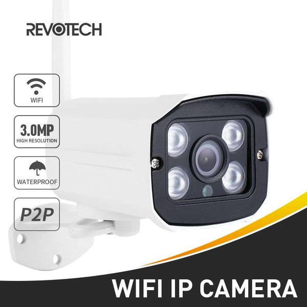 

cameras h.265 wifi 3mp / 1080p outdoor ip camera 4 array led night vision waterproof security cctv w/ sd card slot