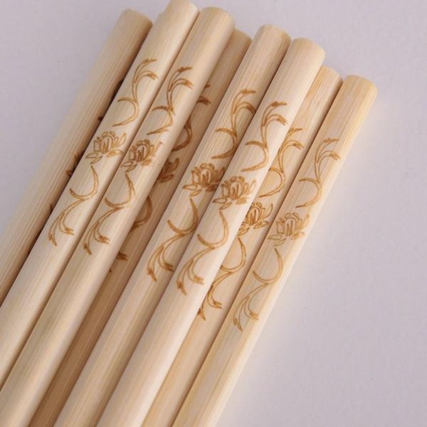 

chopsticks 10 pairs bamboo natural color carving without paint