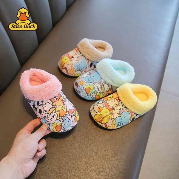 

walker toddler shoes les little yellow duck 2021 winter cotton slippers plush home shoes soft bottom non slip baby d-19 trend