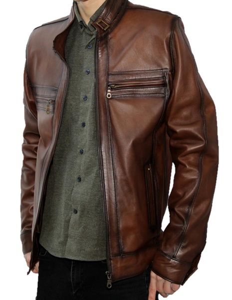 

men's vests brown leather coats, Black;white