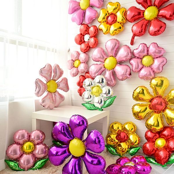 Decorazione per feste Palloncini in lamina di fiori Foglia Baloon Compleanno Decorazioni di nozze Suplies Globos Baby Shower Ragazze Giocattoli per bambini