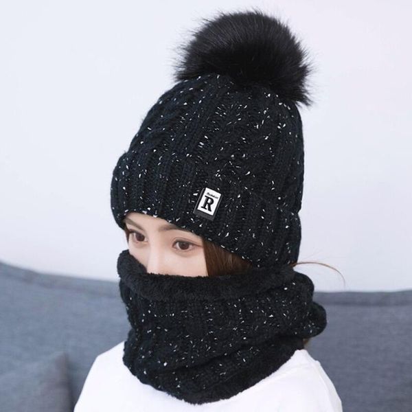 

hats, scarves & gloves sets 2021 ly fashion 2pcs women winter warm knitted venonat beanie hat+scarf keep set #a, Blue;gray