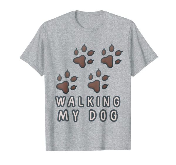 

walking my dog (dog walker) t-shirt, White;black